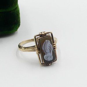 Antique Victorian 10k gold & Cameo ring size 7